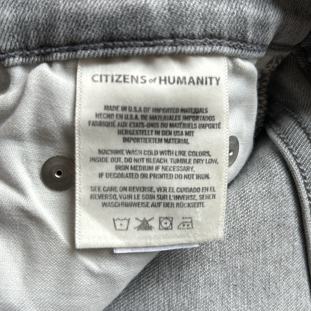 Citizens of Humanity Rocket Crop High Rise Skinny Grey Sz 28 Neutral Minimalist - Picture 11 of 13